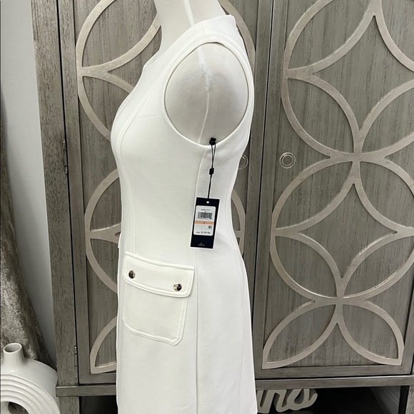 Tommy Hilfiger Elegant White Sleeveless Dress with Pocket Details NWT - Picture 3 of 5
